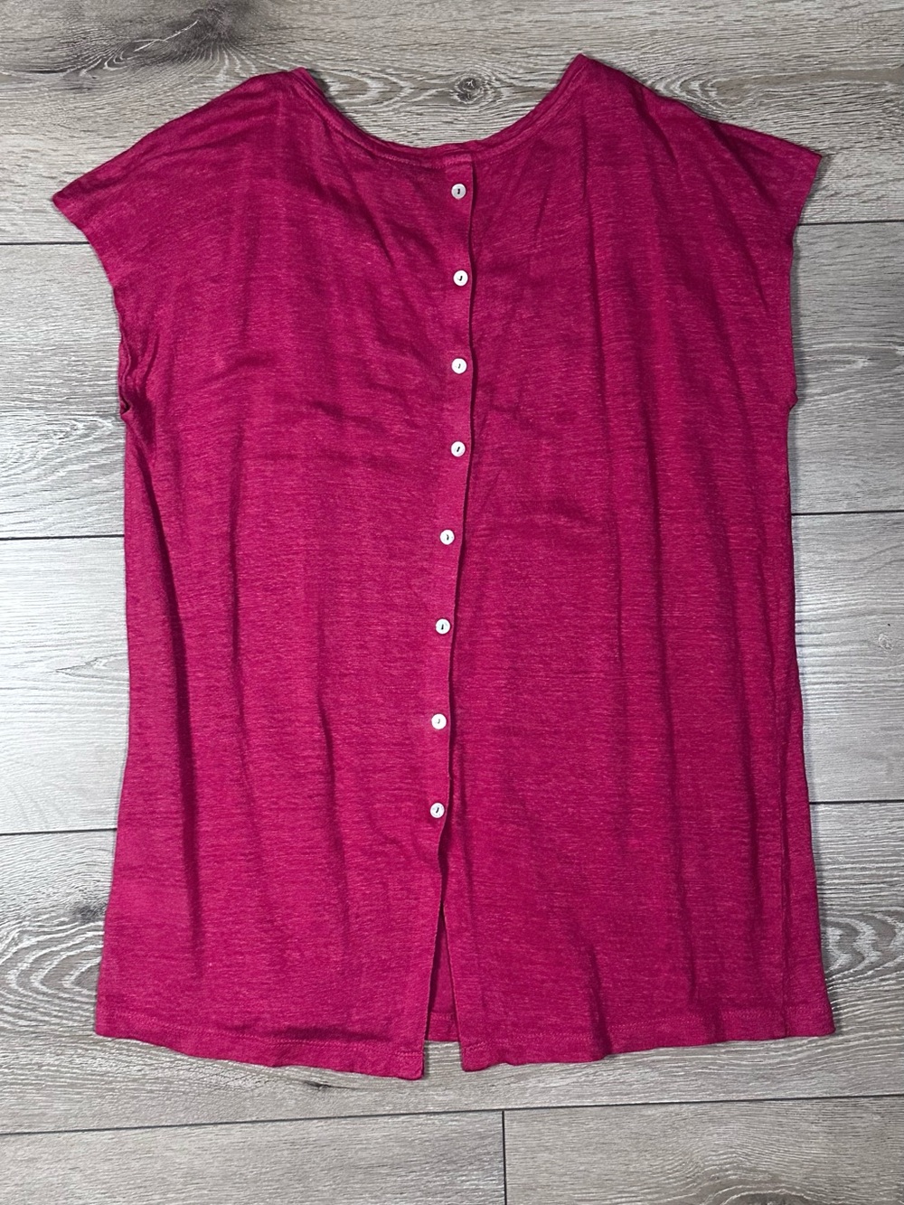 Women's Fuchsia Cap-Sleeve Tee - Picture 9 of 11